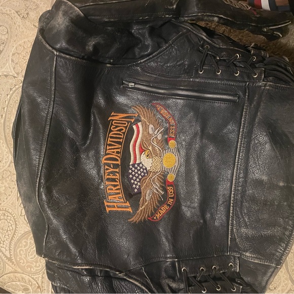 Harley-Davidson Other - Harley-Davidson Black Leather Jacket with Embroidered Logo